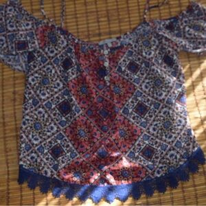 Charlotte Russe Multicolor Off-Shoulder Blouse sz S